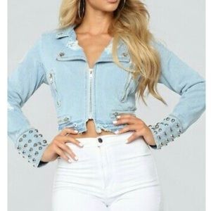 Jean studded jacket.